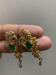 Elegant Gold Peacock Earrings