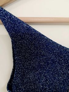 Sparkly Navy Blue V-Neck Tank Top