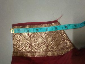 Maroon Silk Thick Heavy Border Blouse