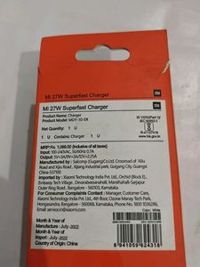 Mi 27W Superfast Charger - BIS Certified