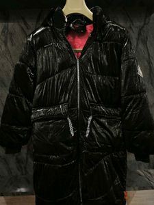 Shiny Black Puffer Coat