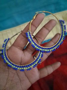 Garba Boho Beaded Hoop Earrings Set