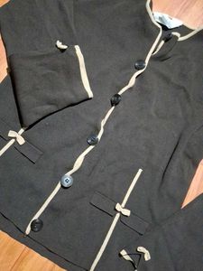 Women's Brown Cardigan with Bows