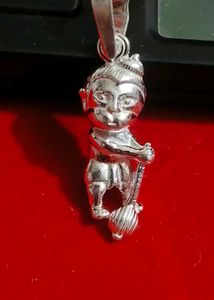 Real silver Bal hanumana pendent