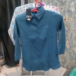 Zara Blue Button-Down Shirt