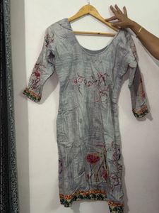 Grey Printed Kurta