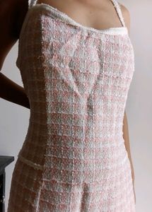 Pink Tweed Mini Dress