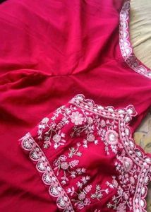 Vibrant Pink Embroidered Fusion Outfit