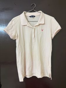 Allen Solly Light Pink Polo Shirt for Women