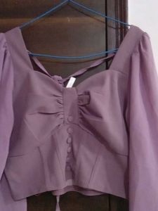 Stylish Lavender Puff Sleeve Top