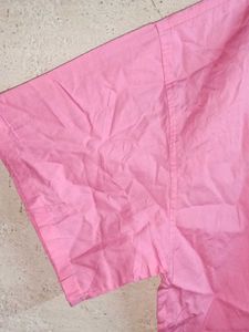 Bright Pink Button-Up Blouse Shirt Oversized