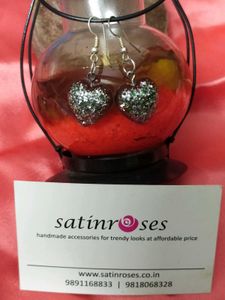 Sparkly Heart Drop Earrings