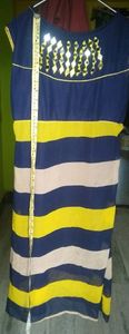 Fancy Kurti dark blue &amp; yellow colour kurti