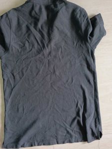zudio Men's Dark Grey Zip Polo T-Shirt
