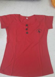 Clearance Red Tshirt stretchable For Daily wear
