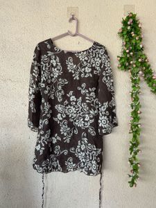 Bohemian Floral Print Tunic Top