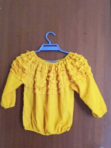 Cute Yellow Ruffle Top