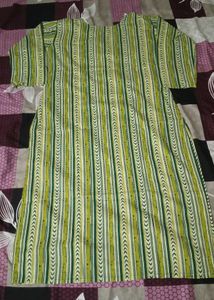 new   Green  Cotton Kurta Set with Dup