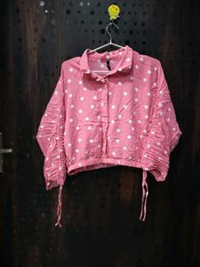 Cute Pink Polka Dot Top