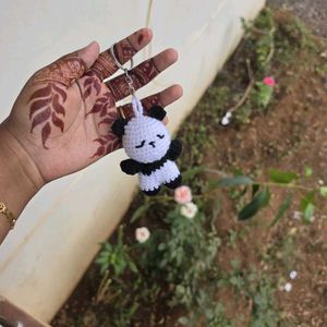 Cute Crochet Panda Keychain