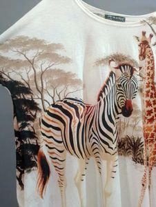Unique Zebra &amp; Giraffe Safari Print T-Shirt