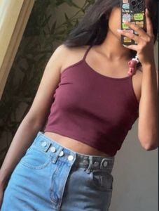 Maroon Crop Tank Top
