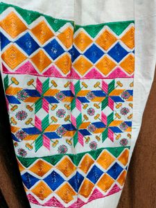 Embroidered Cream Salwar