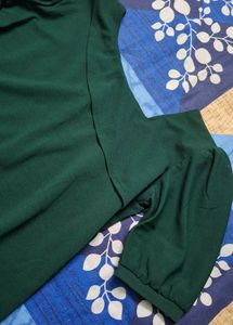 Elegant Emerald Green Puff Sleeve Top