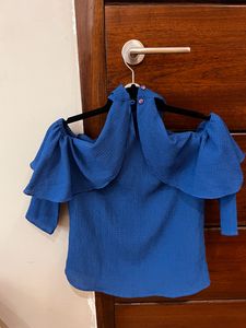 Sink Blue Cold Shoulders top