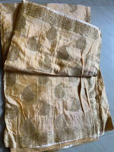 Beige Saree  Zari Border ( with blouse)