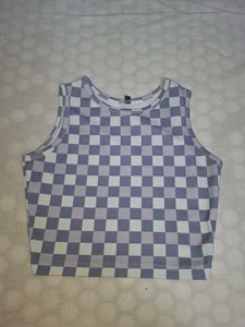 Checkerboard Crop Tank Top