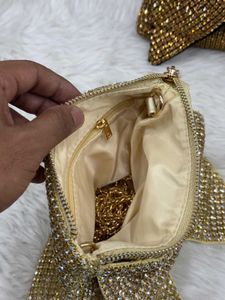 Women Luxury Rhinestones Knot Evening Bag Crystal