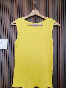 Vibrant Yellow Ribbed Tank Top