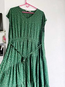 Green Polka Dot Midi Dress