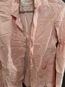 Striped Linen Blend Blazer