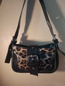Leopard Print Black Shoulder Bag🖤