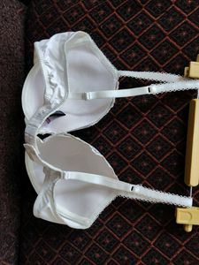 White Embroidered Bra