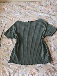 Ribbed Lettuce Hem Top