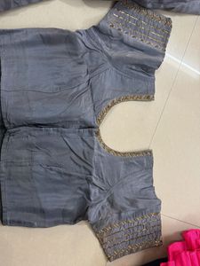 Elegant Grey Embellished Lehenga Skirt