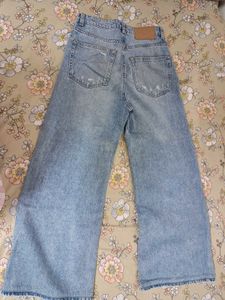 Wide Leg Distressed Jeans