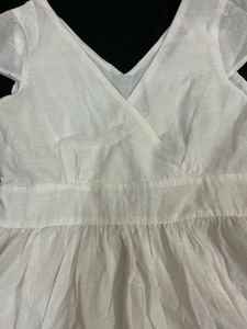 fairy core White Mini Dress( not transparent, read