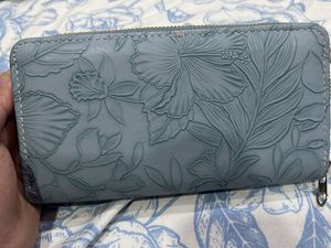 Embossed Floral Long Wallet