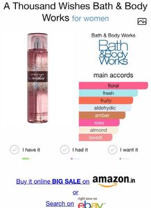 Bbw thousand wishes 10ml decant