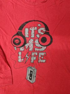Red Graphic Print Long Sleeve Tee