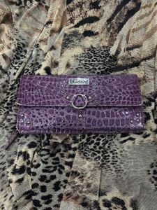 SALE Y2k Bluebird Purple Croc Embossed Wallet