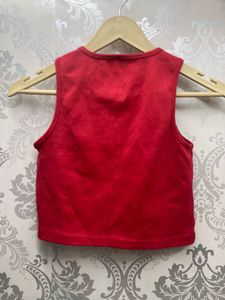 Red "Summer Time Hawaii" Crop Top