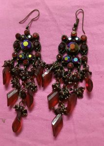 Sparkling Black &amp; White Stone Earrings
