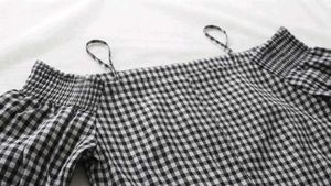 Gingham Off-Shoulder Top