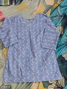 Light Blue Printed Kurta