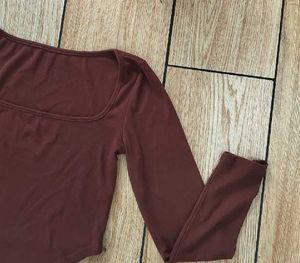 Savana Stylish Square Neck Long Sleeve Top